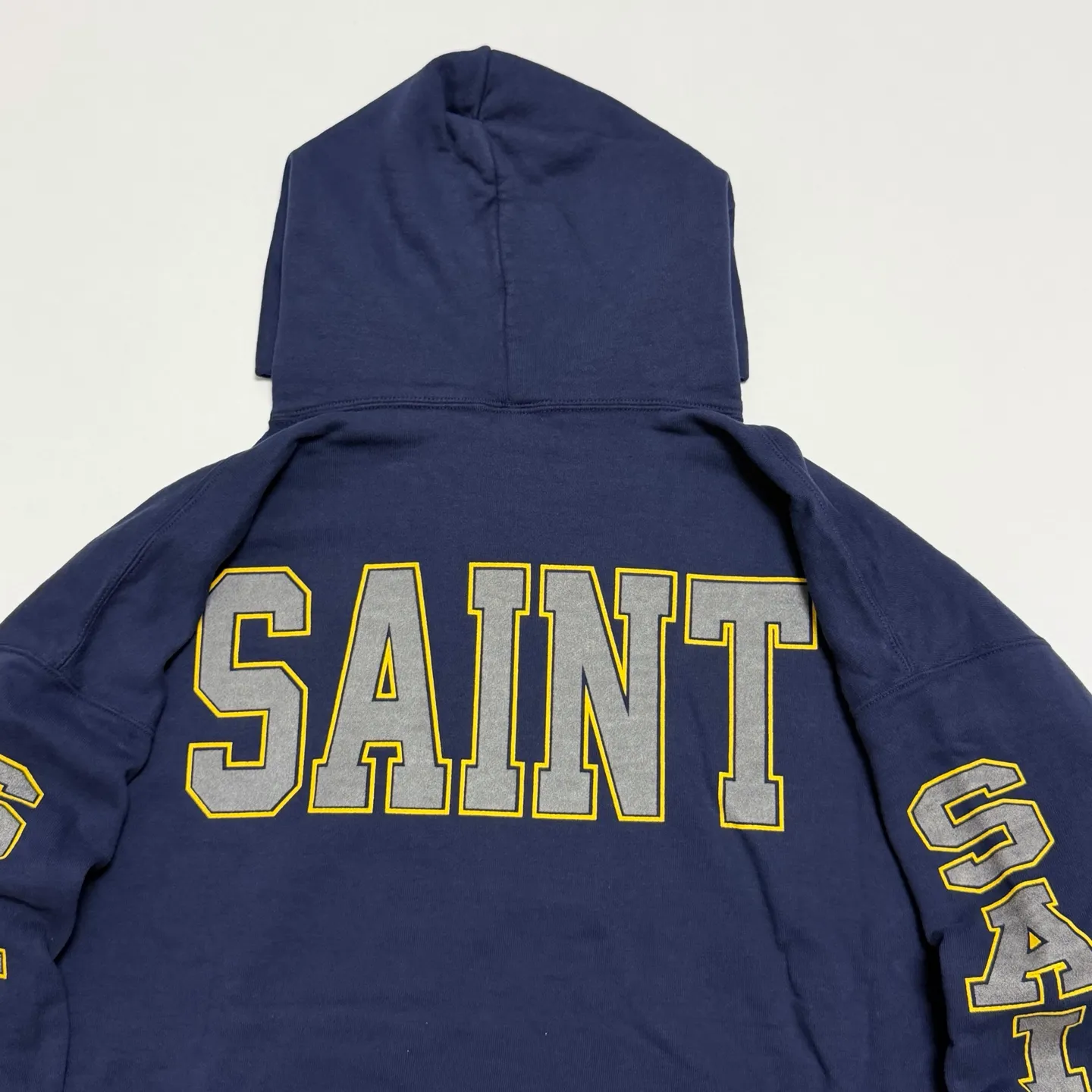 SAINT Mxxxxxx HOODIE/SAINT/NVY Reflective Angel Hoodie Blue S-XL Original open mold Loose cut Comfortable fit Top printing technology 3M reflective paste Best reflective effect in the industry Correct version Original consistent main mark/wash mark/cherub anti-counterfeiting